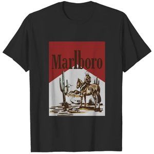 Black Marlboro Graphic Tee SHIRT NEW UNISEX ADULT MODERN VINTAGE